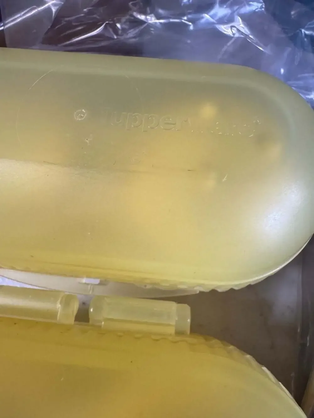 Tupperware 2-Egg Holder Carrier with Built-in Salt Shaker, Yellow